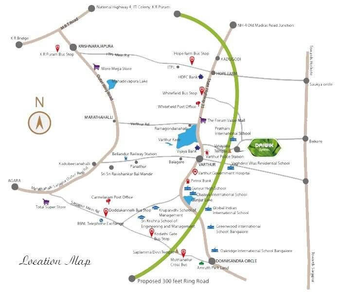 Villas in Whitefield - Daiwik Sparsh Location Map