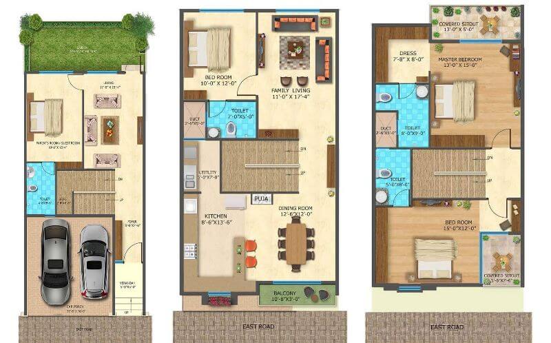 Villas in Whitefield - Daiwik Sparsh Floorplans