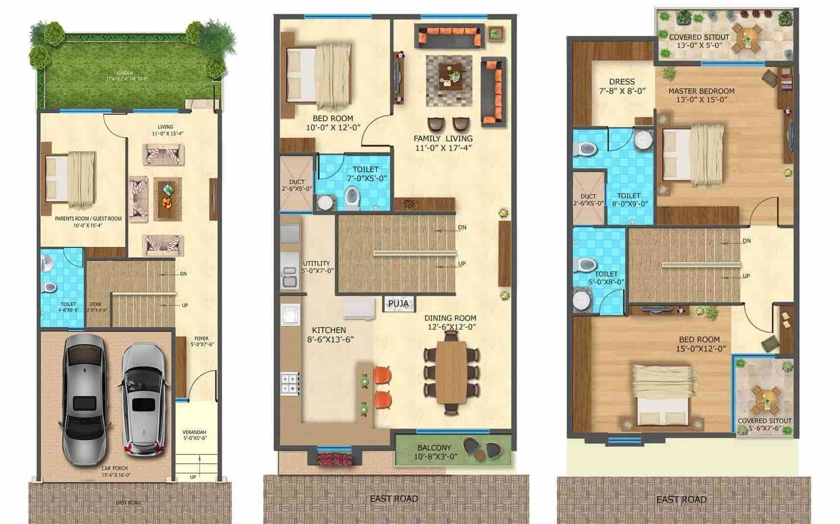 Villas in Whitefield - Daiwik Sparsh Floorplans