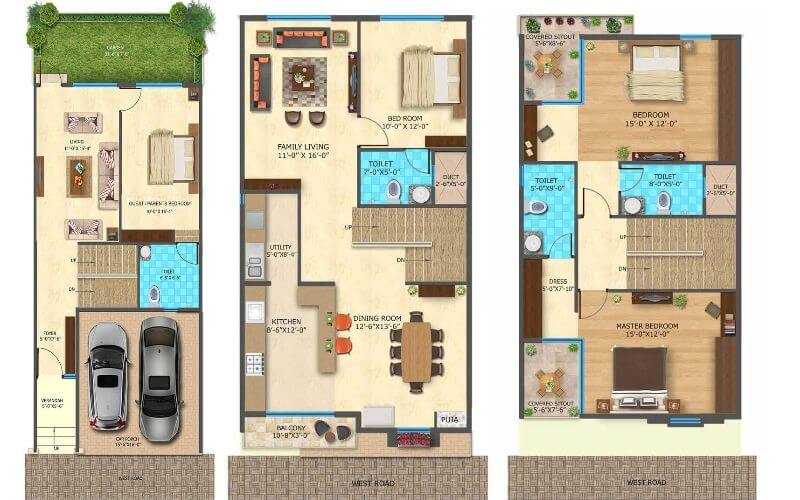 Villas in Whitefield - Daiwik Sparsh Floorplans